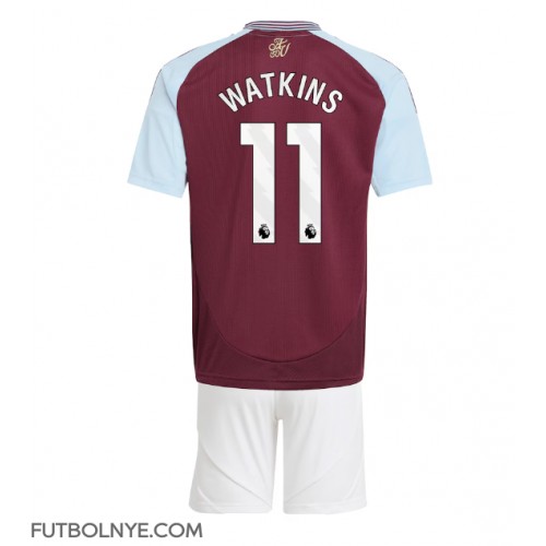 Camiseta Aston Villa Ollie Watkins #11 Primera Equipación para niños 2024-25 manga corta (+ pantalones cortos)